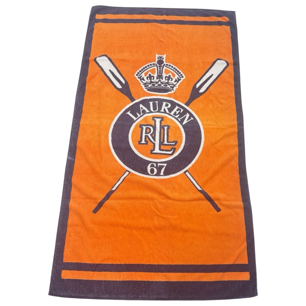 Lauren Ralph Lauren LRL Vintage Nautical Logo Beach Towel 64x35 Old Money